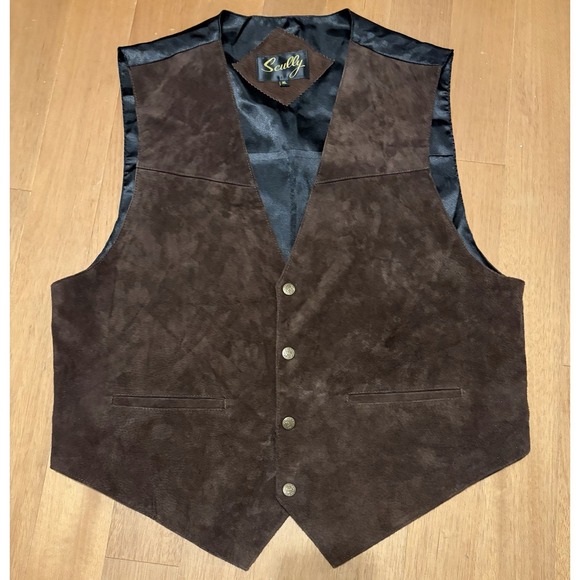 Scully Other - Scully Vest Mens Brown Suede Leather Western Waistcoat Cowboy Style XL EUC USA